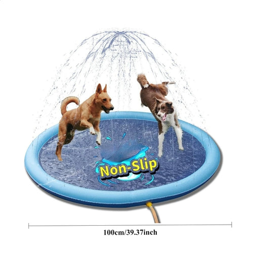 39/59/66inch Kids Dog Anti-Slip Splash Pad Heavy Duty Sprinkler Splash Fountain Pad Dog for Summer Outdoor Water Play Dog Toys
