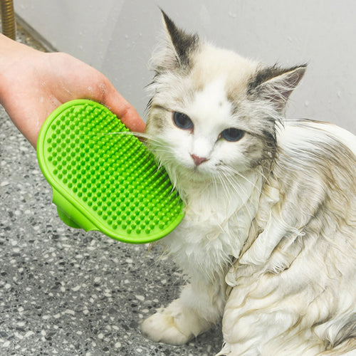 1Pc Dog Bath Brush Soft Silicone Cat Washing Glove Hair Fur Removal Comb Pet Grooming Massage Cleaning Scrubber Pet Supplies